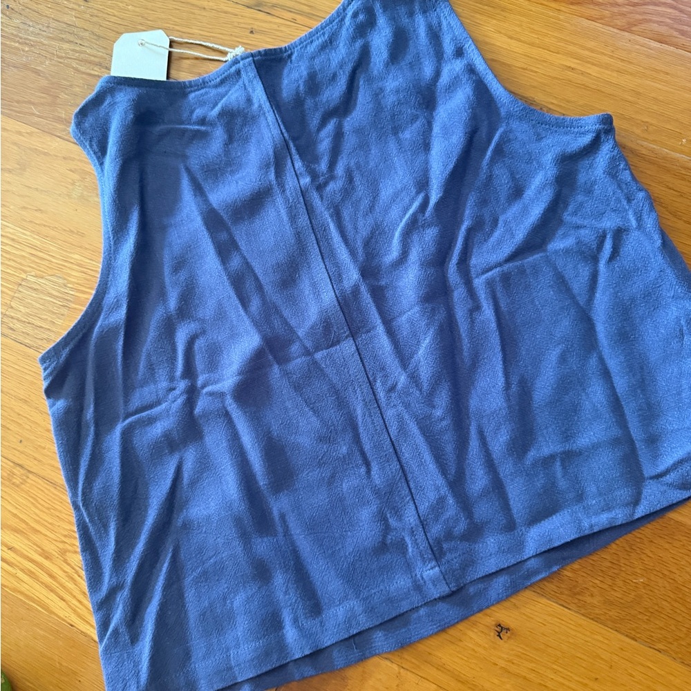 Fashion Brand Company Soft Linen Shift Tank Blue XS - Picture 4 of 4